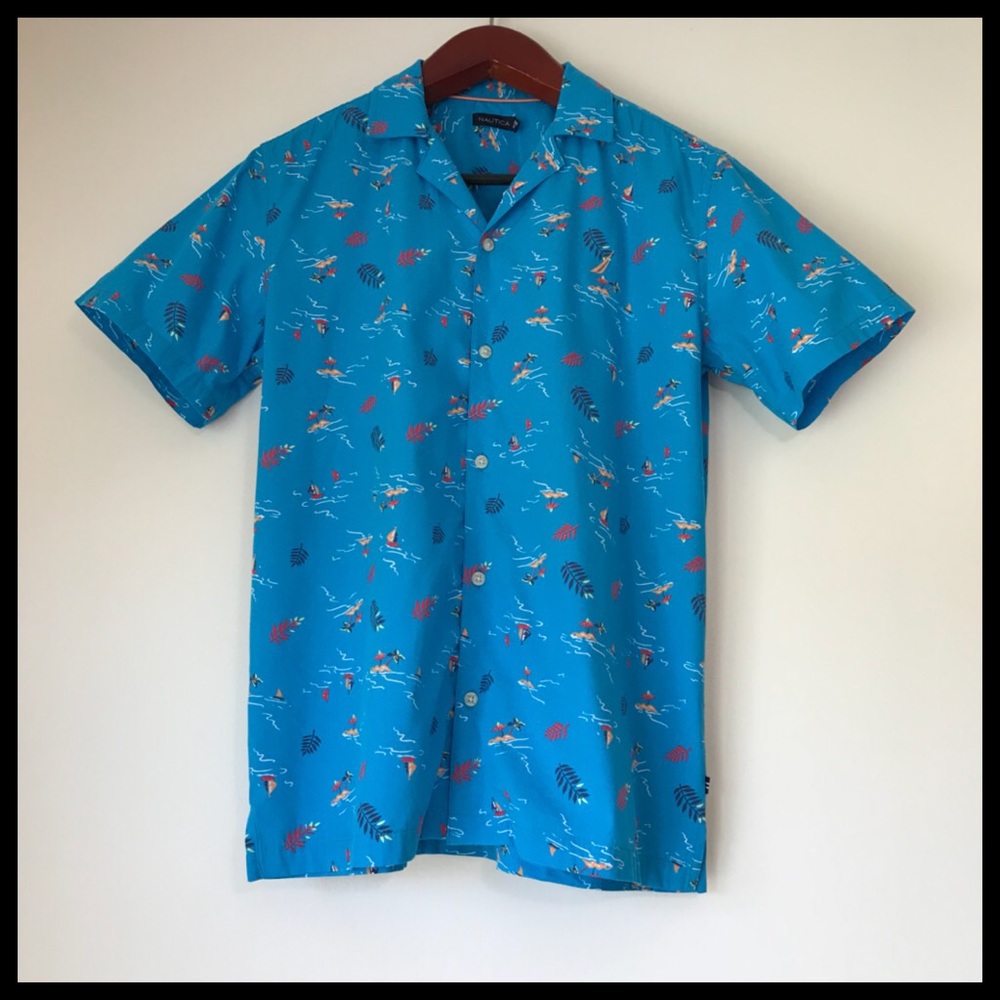 NWT Nautica Boys Ocean Print Shirt